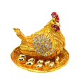 thumbnail image 2 of TISHITA Hen Hatching Eggs Jewelry Box Sculpture Collectible Animal Statue Craft, 2 of 8