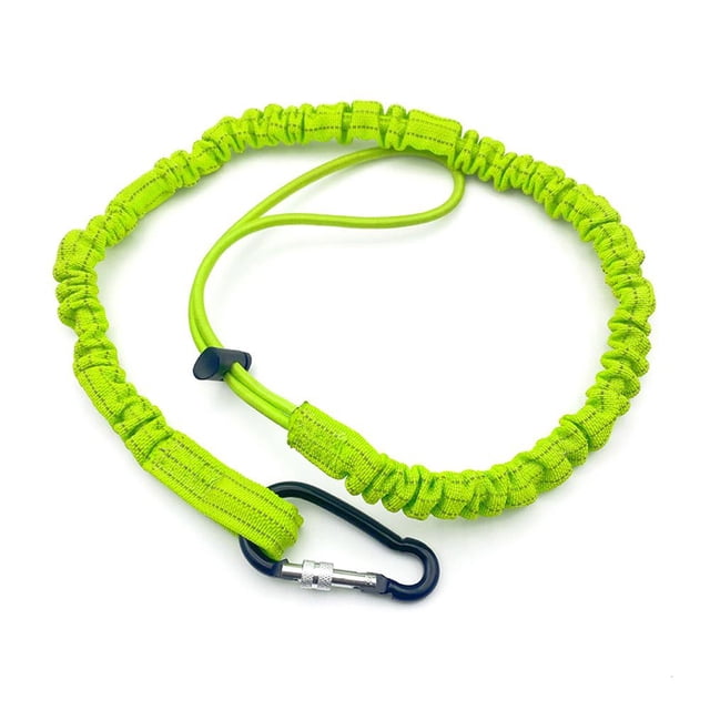 Cordon Mousqueton 90 cm Corde de Sécurité Rétractable Télescopique mbing Élastique Cli