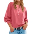 thumbnail image 2 of Longs Chandails pour Femmes Mode pour Femmes Col Rond à Boutons Manches Longues Hauts Unis Chandail à Enfiler Chandail Tendance et Confortable Vêtements d'Hiver Chandails d'Hiver pour Femmes, 2 of 8