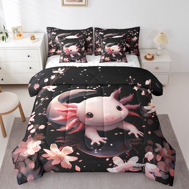 YST Ensemble Douillette Axolotl 7 Pcs, Lit en Sac, Polyester, Format Double (7 Unités)