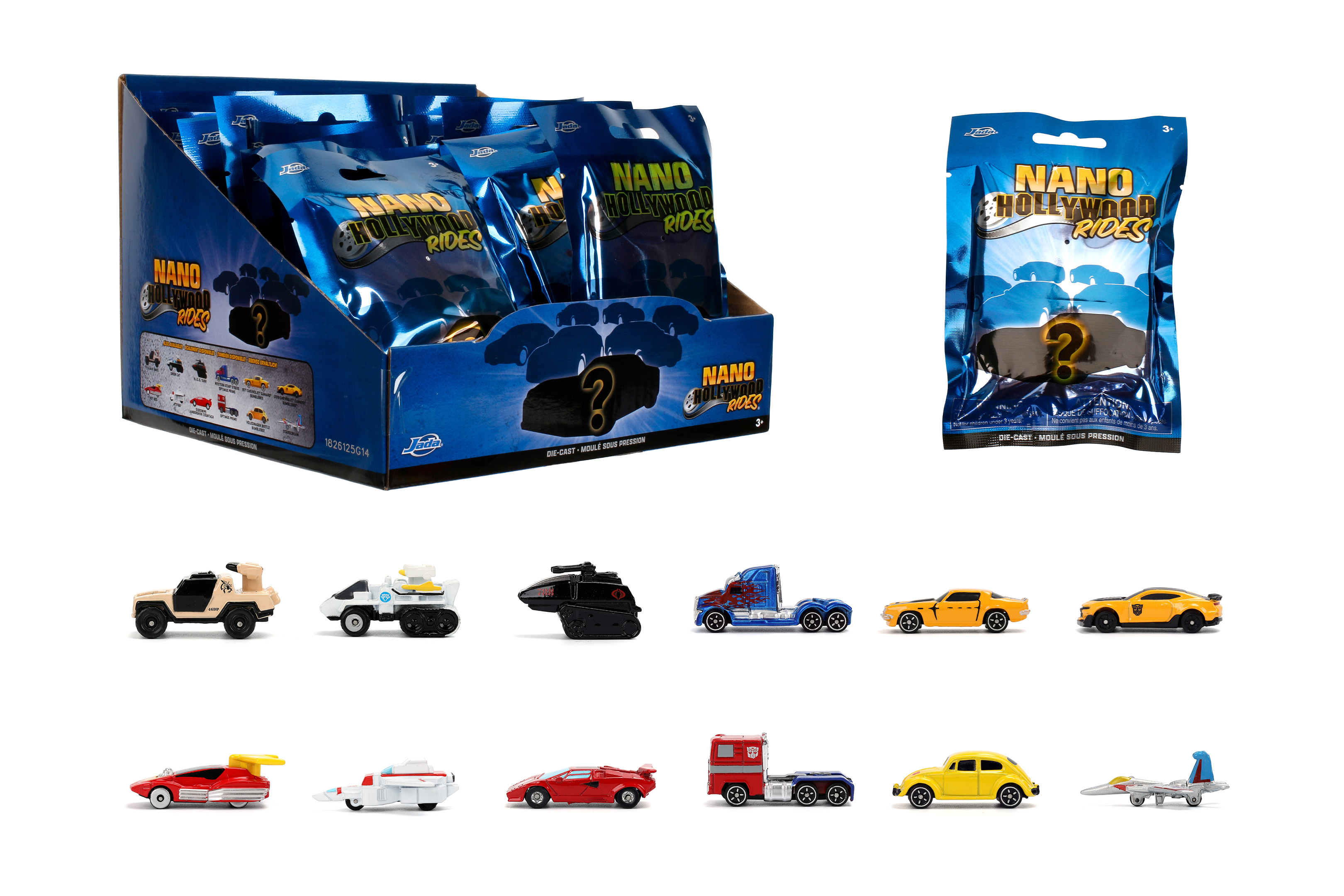 Hasbro Nano Hollywood Rides – Diecast Blind Bags with Surprise Cars by Jada Toys – 1.65" Collectible