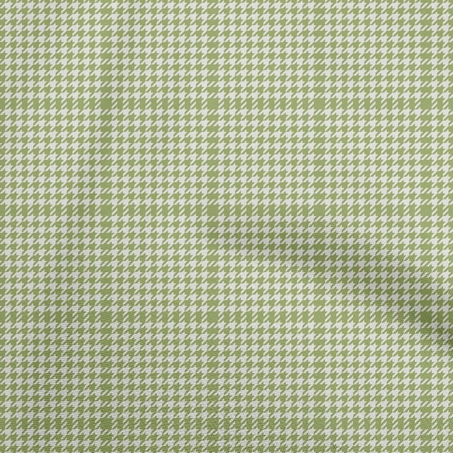 oneOone Georgette Viscose Light Green Fabric Houndstooth Sewing Material Print Fabric By The Yard 42 Inch Wide