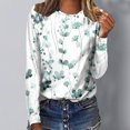 thumbnail image 2 of Pompotops T-Shirts à Col Rond Amples pour Femmes, Décontractés, à Imprimé, Blouse à Manches Longues, Liquidation, 2 of 4