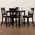 thumbnail image 3 of Baxton Studio Verina Ensemble de Pub 5 Pcs en Bois Espresso Rembourré Sable, 3 of 8