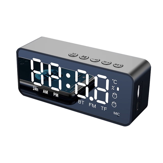 Haut-parleur Sans Fil Boc G50, Conception à Surface Miroir Mini, Prise en Charge Carte TF, Haut-Parleur 2-en-1 Pratique Compatible Bluetooth, Réveil pour