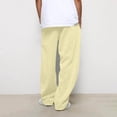 thumbnail image 2 of Erwazi Sweatpants for Men Wide Leg Drawstring Elastic Waist Open Bottom Athletic Pants Solid Casual Comfy Running Trousers with Pockets, 2 of 6