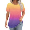 thumbnail image 2 of TNDBKQWR Liquidation Chemises pour Femmes T-Shirts d'Été pour Femmes T-Shirt à Encolure Dégagée pour Femmes Hauts pour Dames Été Femmes Haut d'Été, Multicolore-3, TTG, 2 of 4
