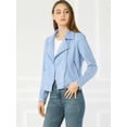 thumbnail image 3 of INSPIRE CHIC Veste de Moto Biker Zippée à Manches Longues en Faux Suède pour Juniors, 3 of 6