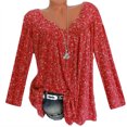 thumbnail image 2 of Vente de Liquidation Jolis Hauts pour Femmes Manches Longues Col Rond Hauts de Sortie Chandail Décontracté à Enfiler Impression de Lettres Mode d'Automne Blouse pour Femmes Légère Tendance Grande Taille C'est l'Automne Haut Yall(Rouge,m), 2 of 3