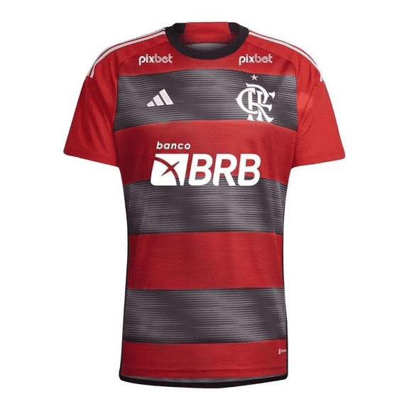 Flamengo Officiel Domicile avec Sponsors Maillot de Soccer Soccer Chandail Officiel 2023/24 / 2TG