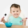 thumbnail image 5 of PEONAVET Childrens Training Fork Spoon 2 Pcs Children Safe Fork And Spoons Baby Utensils Kids Cutlery Spoon Fork With Silica Gel Grip Covered Food Grade, 5 of 5