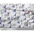 thumbnail image 3 of Soimoi Blue Satin Silk Fabric Tree & World Map Print Fabric by the Yard 42 Inch Wide, 3 of 3