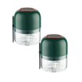 thumbnail image 1 of Oleegame 2PC Electric Garlic Chopper Garlic Crusher Portable Mini Food Processor Vegetable Cutter Wireless Vegetable Masher With USB Charging Garlic Masher Mincer For Onions Meat 300ml Green, 1 of 8