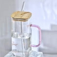 thumbnail image 5 of WIFKLSIIPG Heat Glass Cup with Straw 400ML Suitable for Cold Drinks Juice Milk Including Lid Glass Texture Suitable for Various Beverages, 5 of 5