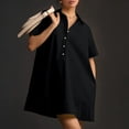 thumbnail image 4 of Jusqu'à 65 % de Rabais! Robes d'Été Mode pour Femmes 2024 Grande Taille Printemps/ Décontracté Ample à Manches Courtes Bouton Poche Robe-Chemise, 4 of 9