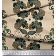 thumbnail image 2 of Soimoi Rayon Fabric Quatrefoil & Peacock Bird Decor Fabric Printed Yard 56 Inch Wide, 2 of 3