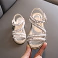 thumbnail image 2 of REDARER Girls Sandals Pearl Open Toe Princess Shoes Performance Shoes,Size 11.5-12 Years, 2 of 6