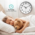 thumbnail image 4 of REGALWOVEN Simple Wall Clock, Big Arabic Numerals, Silent Non-Ticking Modern Battery Operated, Classic Decorative for Home White and Gold 12 x 12 x 1.6 Inch, 4 of 6