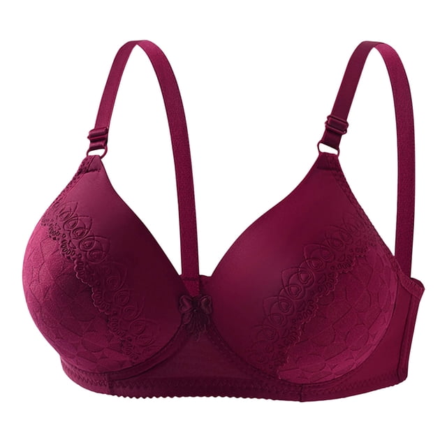 WRKEKC Wireless Back Closure Bra Textured Design Breathable Comfort Support Lightweight T-Shirt Bra for Women Everyday Wear