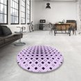 thumbnail image 4 of Ahgly Company Tapis d'Intérieur Rectangulaire Transitionnel Lavable à la Machine, Motif Fleur Violet Violet, 2 Pieds x 5 Pieds, 4 of 7
