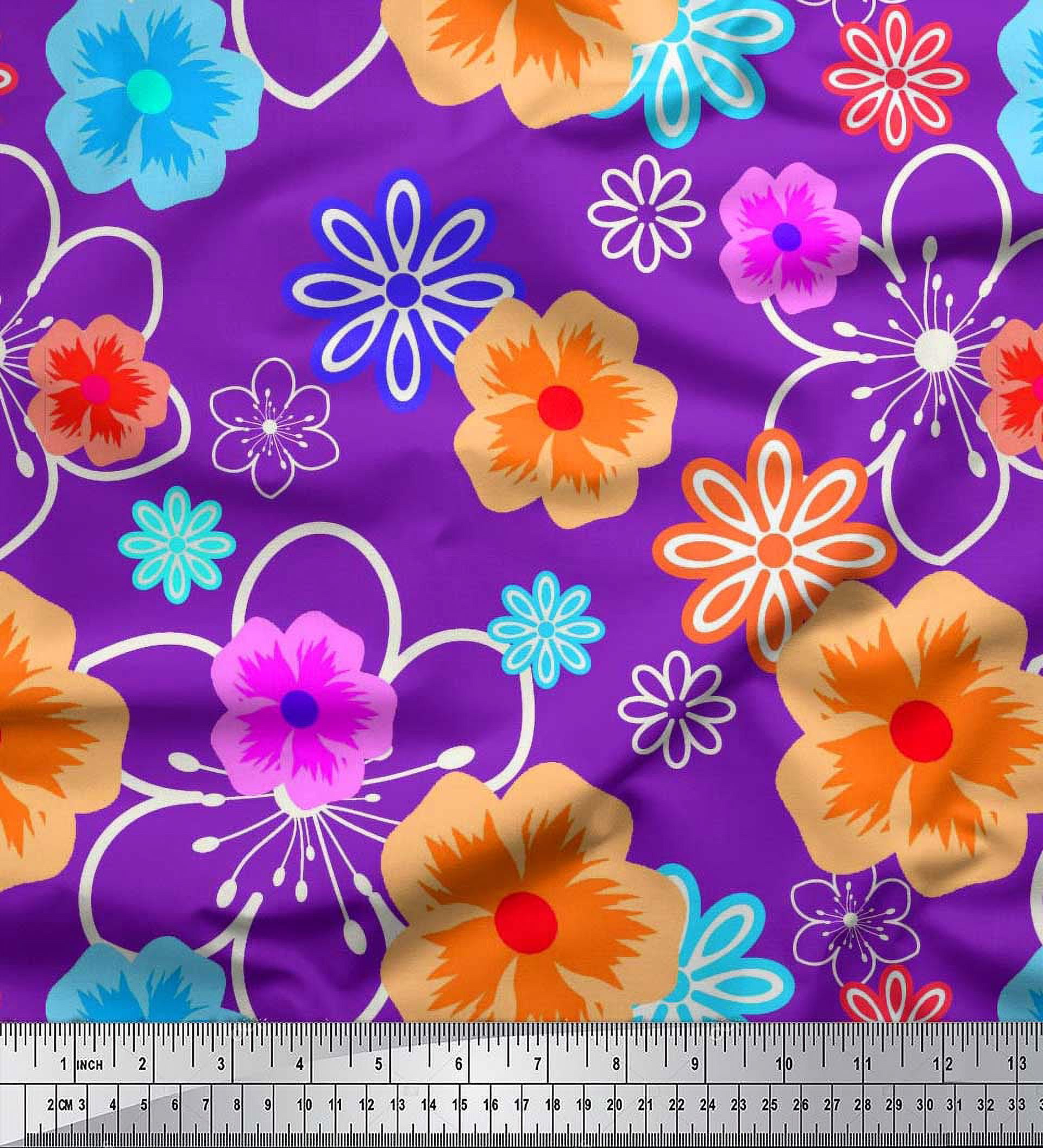 Soimoi Rayon Fabric Artistic Floral Fabric Prints By Yard 56 Inch Wide