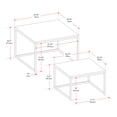 thumbnail image 2 of CorLiving Fort Worth Modern Engineered Wood and Iron Square Indoor Nesting Coffee Table Set, Brown Woodgrain, 2 of 8