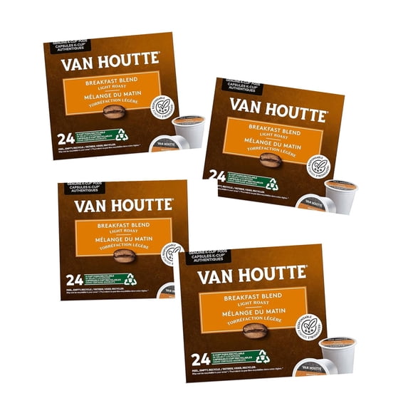Van Houtte Breakfast Blend Single Serve K-Cup Pods for Keurig Brewers - 96 Count