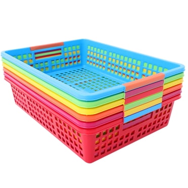 6 Pcs Plateaux en Plastique pour Classe Bac de Rangement Coloré Panier Organisateur en Plastique pour Fournitures Scolaires