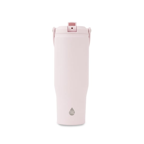 TAL Stainless Steel Hudson Tumbler with Flip-Up Straw, 30 oz, Blush