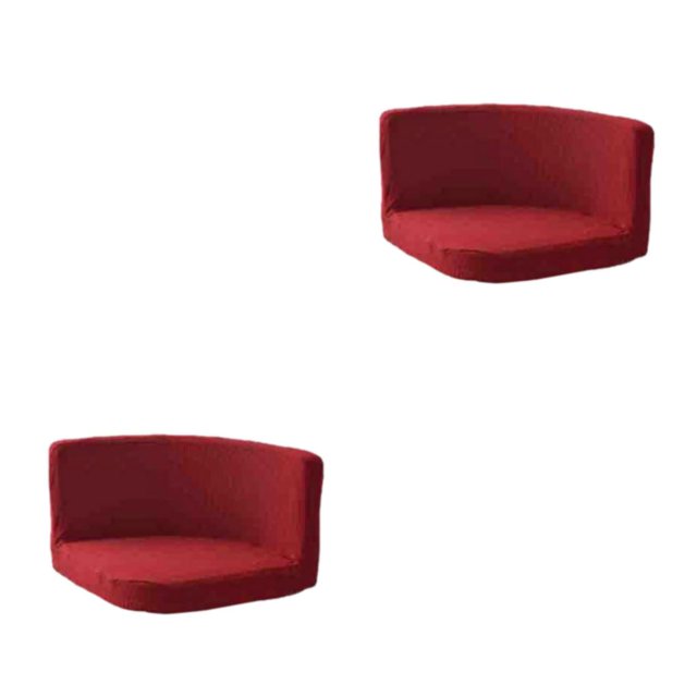kurtrusly Housses de Chaise Trilatérales Application Grand et Protection de Chaise Élastique Forte Facile Housse en Polyester Décoration de Chaises Rouge Vin 2 Ensembles