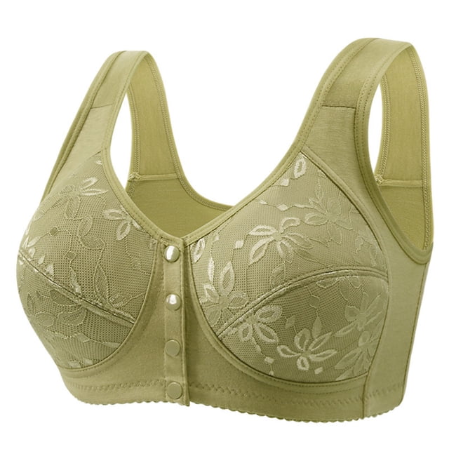 Yuzhih Seamless Front Closure Bras for Women with Soft Support Full Coverage Everyday Bra Non-padded Wireless Bralette