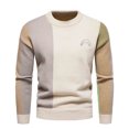 thumbnail image 1 of RKSTN Mens Sweater Fall Fashion Fashion Winter Sweater Pullover Bottom Knit Color Blocking Sweater Casual Loose Sweaters, 1 of 1