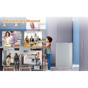 EastVita Mini Réfrigérateur avec congélateur 122L Réfrigérateur compact à porte simple avec étagères réglables, écoénergétique, gris