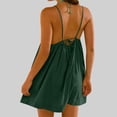 thumbnail image 5 of Sentmoon Robe de Fête Bohème Sans Manches à Col Rond Robes de Vacances Été Couleur Unie Coupe Régulière Robe à Bretelles Spaghetti Femme Respirante pour l'Été et Temps Chaud Vert P, 5 of 5