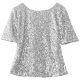thumbnail image 2 of Haut d'Été Aguichant pour Femmes Épaules Décalées Scintillant Mode Sauvage, 2 of 4