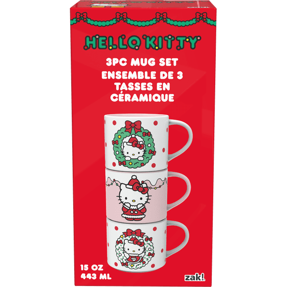 Zak Designs 3 Tasses à Café Hello Kitty
