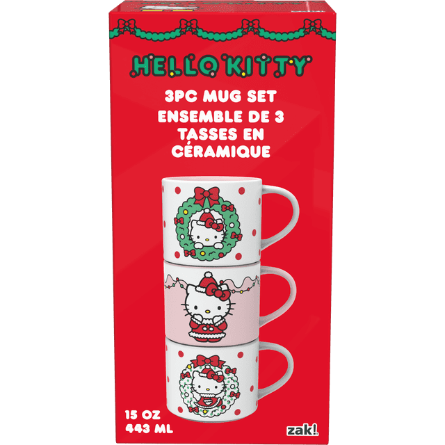 Zak Designs 3 Tasses à Café Hello Kitty