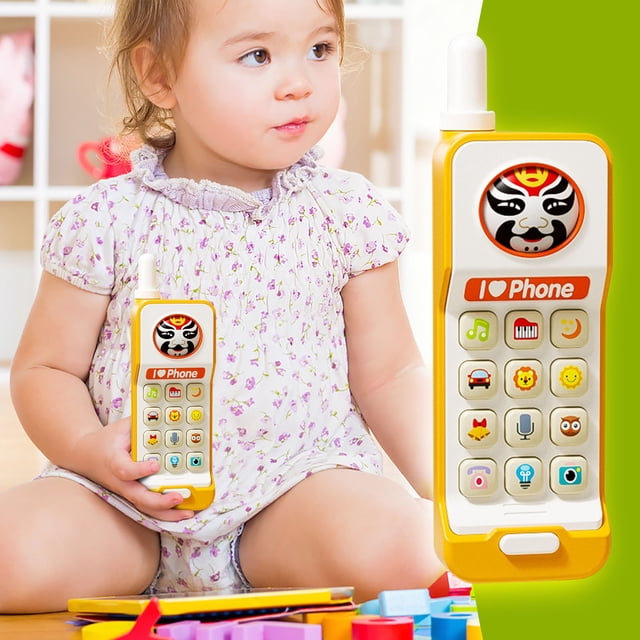 Mini Cell Phone Toy With Music And Flash Light Suitable For Children's Music Education Toy Remote Control Green One Size Fits All