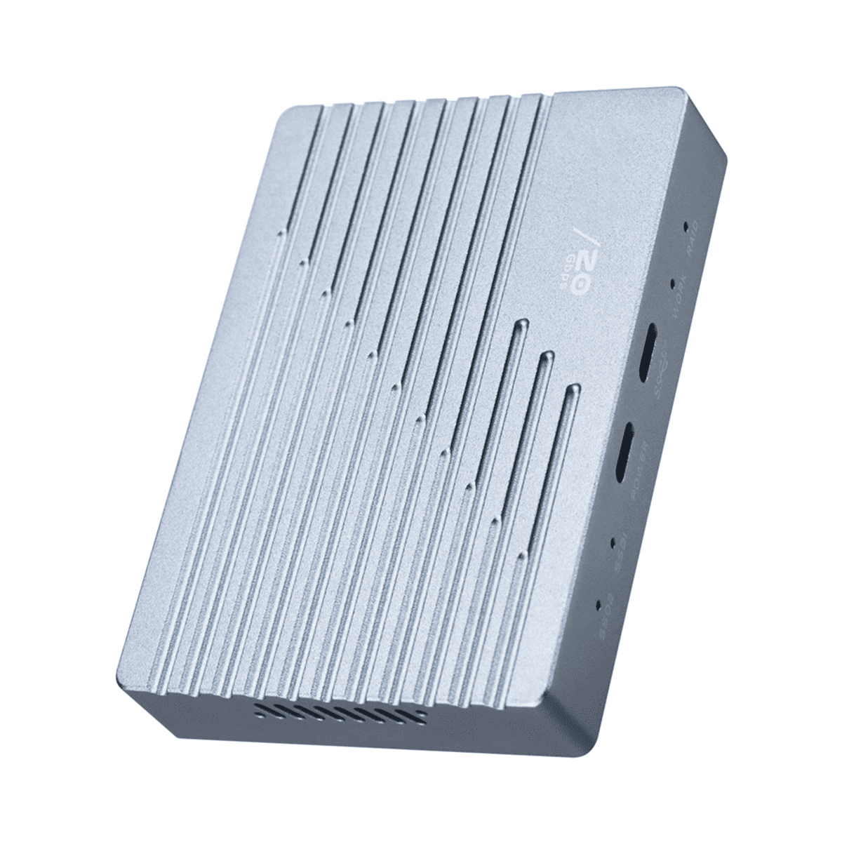 Dual Bay NVMe SSD Enclosure M.2 2280 NVMe Hard Drive Case 20Gbps USB3.2 Gen2 Type-C External Hard Disk Case Box US PLUG
