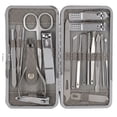 thumbnail image 2 of Fosa 19pcs Stainless Steel Grooming Kit, Manicure Nail File, Nail Clipper, Facial For Travel Light Weight Grooming, 2 of 8