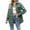 Light Green, variant on WEAIXIMIUNG V Neck T Shirts for Women Plus Size Sexy Women's Lightweight Flannel Plaid Button Down Shirts Oversized Long Sleeve Shacket Jacket Tops