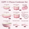 thumbnail image 2 of GIPP 11pcs Ceramic Cookware Sets, Pots and Pans Set Non Stick with Removable Handle, Oven & Dishwasher Safe,Induction Cookware, Kitchen Cooking Set for RV Trips and Camping, 2 of 8