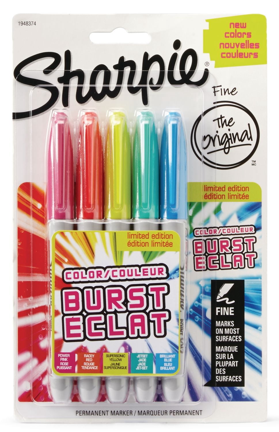 Marqueurs permanents Color Burst de Sharpie à pointe fine assortis
