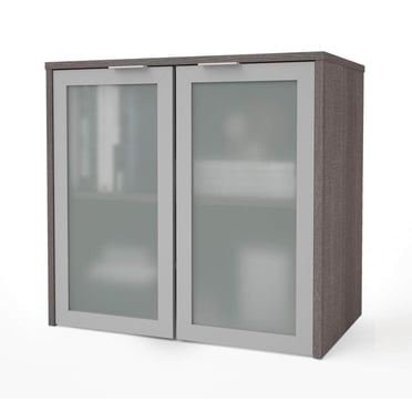 Bestar i3 Plus Vaisselier de Bureau avec Portes en Verre Givré - Offert en 3 Couleurs
