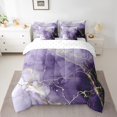 thumbnail image 2 of YST Purple Marble Comforter Set, 7-Piece, King Size, Watercolor Abstract, Metallic Foil Print, Glitter, 2 of 4