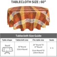 thumbnail image 3 of Nappe de l\'Action de Grâce Orange Citrouille à Carreaux Nappe Lavable d'Automne Ronde Nappe 60 Pouces Nappe Réutilisable pour Fête des Fêtes Souper Décoration de Table de Salle à Manger, 3 of 6