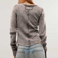 thumbnail image 4 of Yuyuzo Women's Ribbed Knit Tops Long Sleeve Crewneck Slim Tight T Shirts 2025 Basic Solid Color Tees, 4 of 7