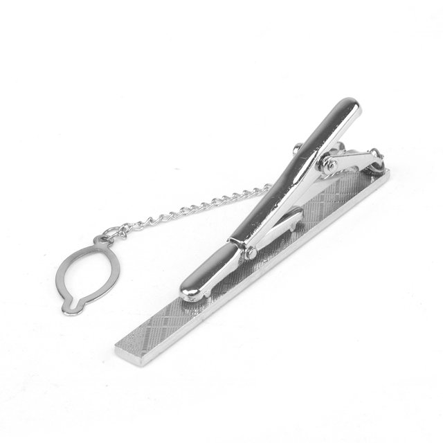 1pc Men Metal Silver Tone Simple Necktie Tie Bar Clasp Clip Clamp Pin