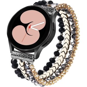 XIHAMA Beaded Bracelet Boho pour Samsung Galaxy Watch 7/6/5/4 40/44mm Strap/Active 2 montre 4 Classique 42mm Les femmes sangles, 20mm Bracelet en cristal élastique fait main