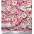 thumbnail image 1 of Soimoi Polyester Crepe Fabric Cosmos Floral Fabric Prints by Yard 42 Inch Wide, 1 of 3